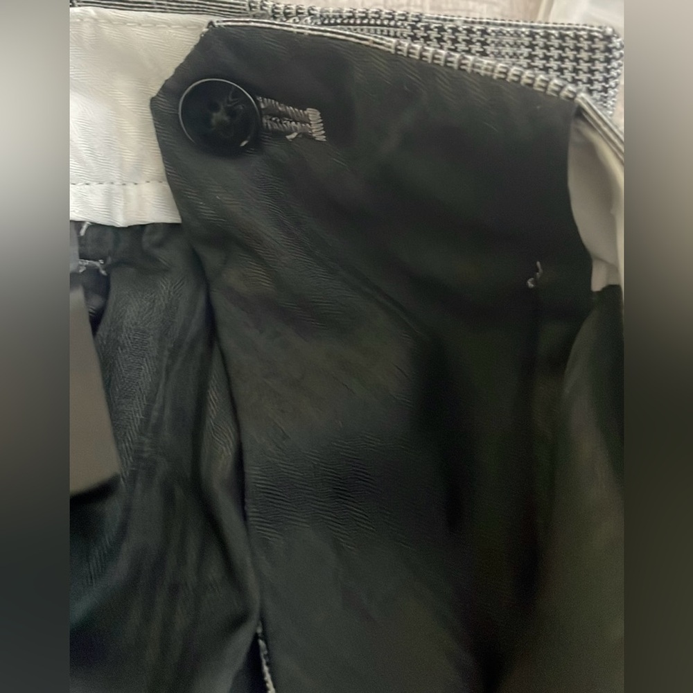 Sz 34R H&M Men's trousers grey skinny fit plaid white&black - Picture 11 of 16
